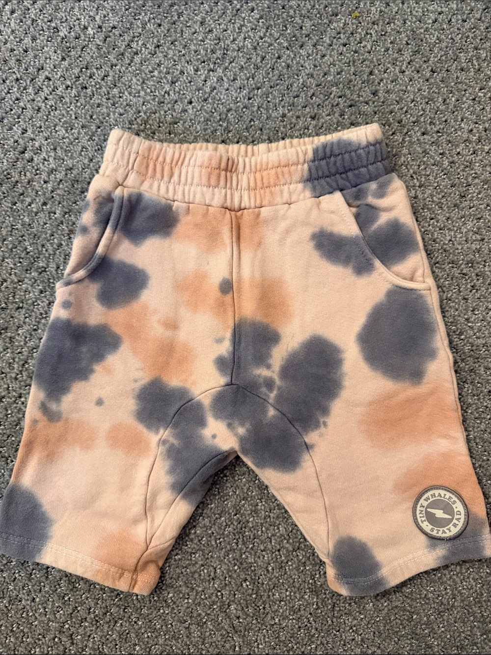 Kids Tie-Dye Pull-On Shorts - Peach and Slate